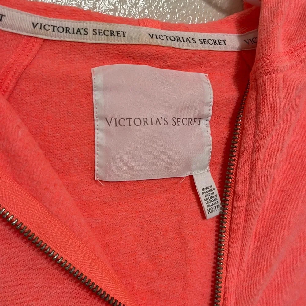 Victoria’s Secret zip up hoodie fluorescent hot pink sz XS (b1) - Picture 5 of 16